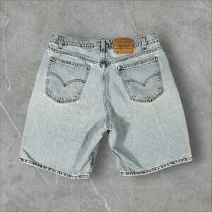 Vintage Levi's 550 Orange Tab 90s Size 36 Blue Grunge Skater Denim Jean Shorts